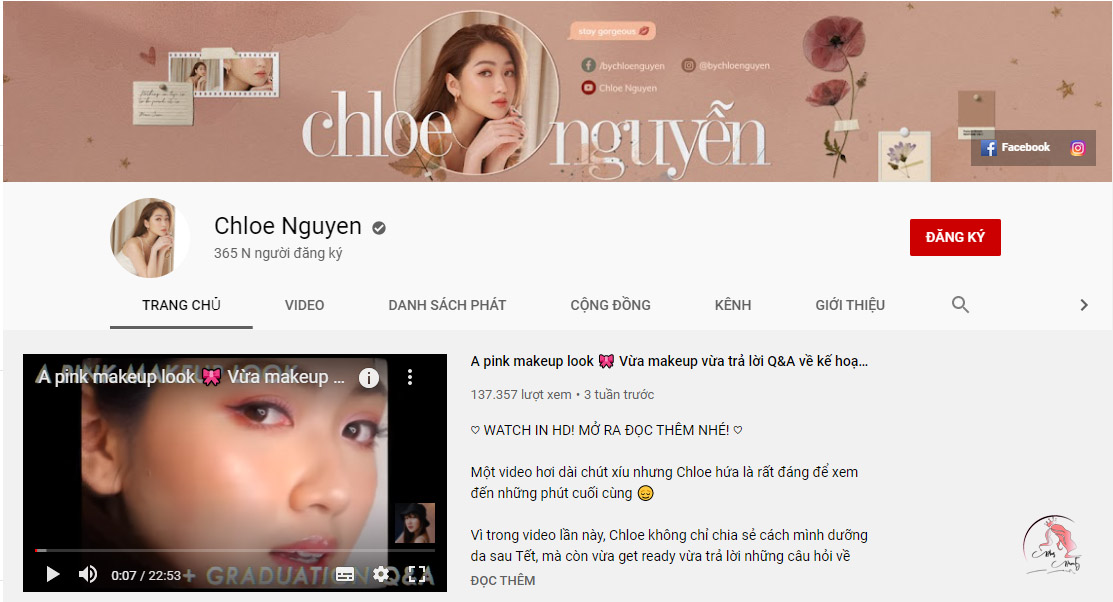 Kênh youtube Chloe Nguyen