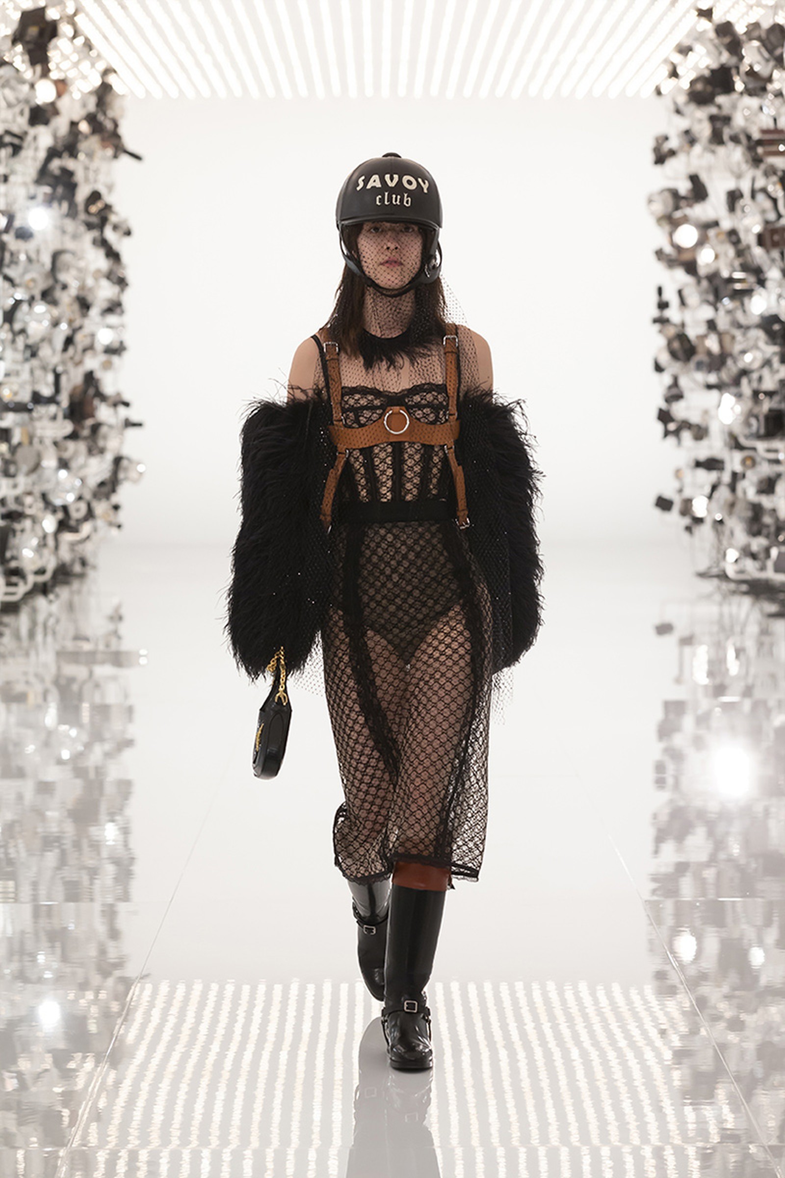 Gucci x Balenciaga runway look savoy club hat in black color