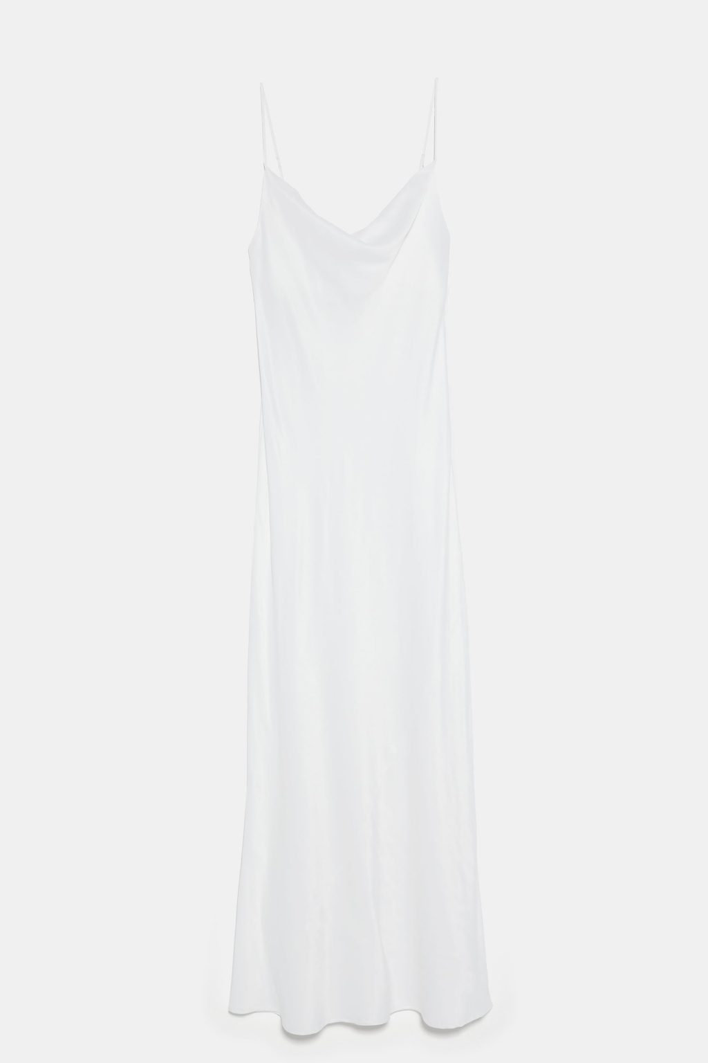 slip dress màu trắng zara
