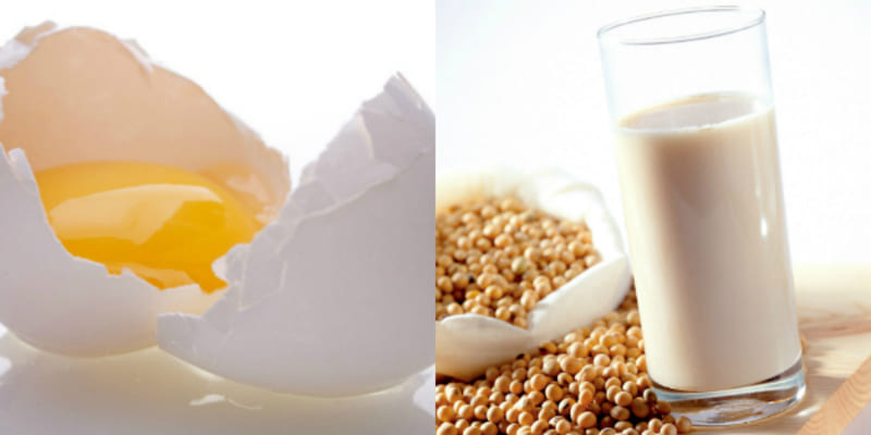 Lòng trắng trứng gà và đậu nành có khả năng làm da chắc khỏe hơn