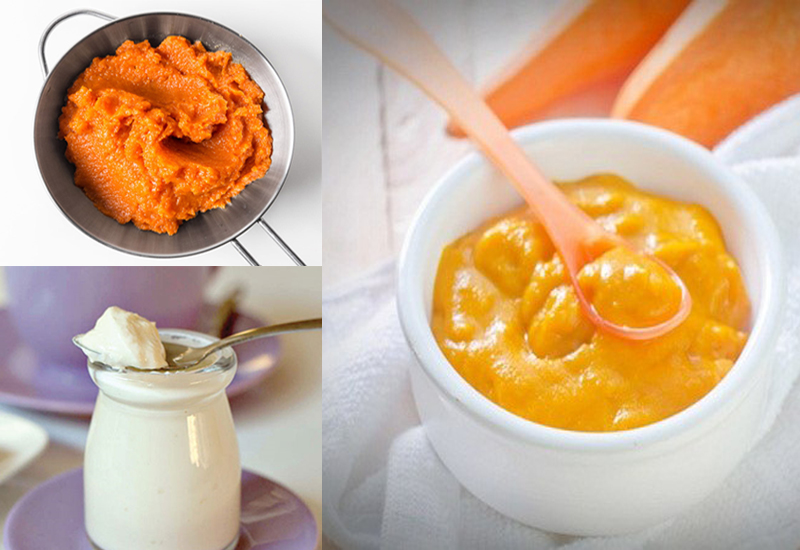 Mặt nạ cà rốt kết hợp sữa chua không đường trị nám cho da nhờn