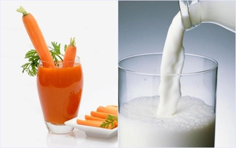 Mặt nạ cà rốt và sữa tươi không đường giúp dưỡng trắng, mờ tàn nhang